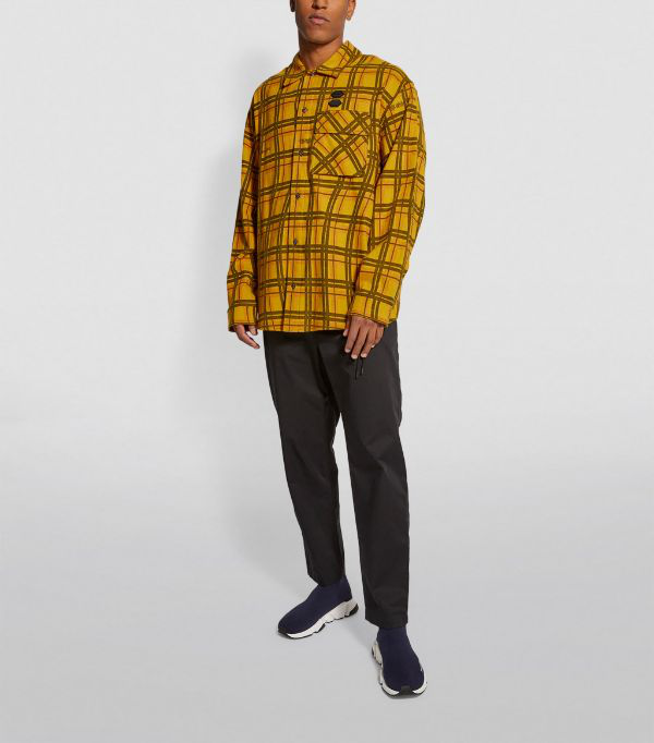 Off-white Flannel Check Shirt In Yellow | ModeSens