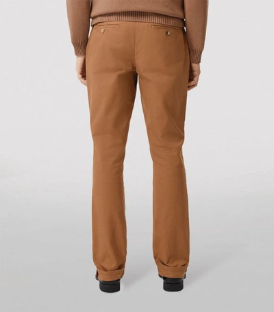 Shop Burberry Icon Stripe Cotton Chinos