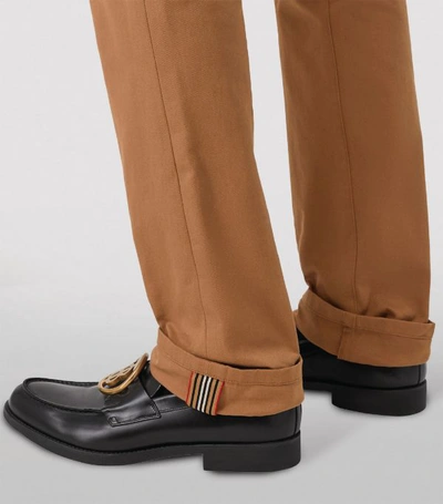 Shop Burberry Icon Stripe Cotton Chinos