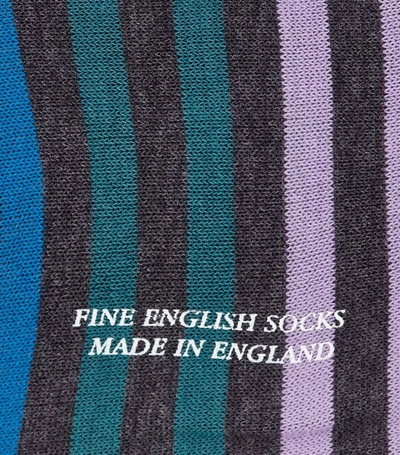 Shop Pantherella Striped Socks In Mid Grey Mix