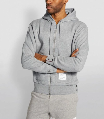 Shop Thom Browne Tricolour Accent Zip-up Hoodie
