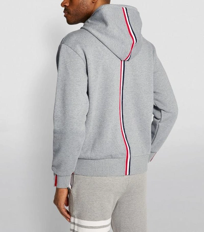 Shop Thom Browne Tricolour Accent Zip-up Hoodie