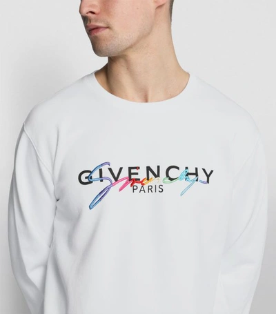 Givenchy Embroidered Cotton Sweatshirt In White ModeSens