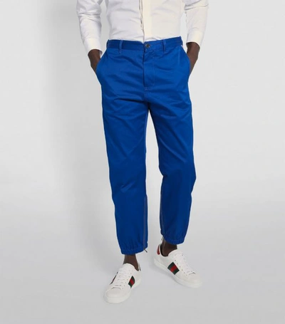 Shop Gucci Cotton Side Stripe Trousers
