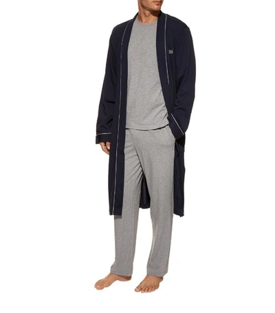 Shop Hugo Boss Boss Piped Cotton Robe