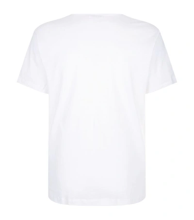 Shop Sunspel Cellular Cotton V-neck T-shirt In White