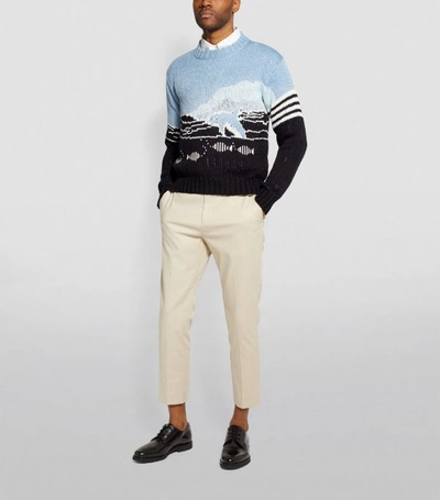 Shop Thom Browne Cotton Dolphin Sweater