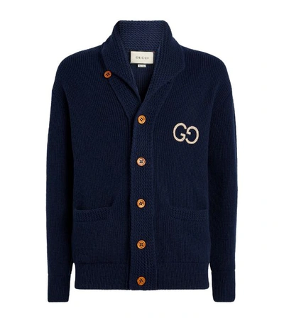 Shop Gucci Wool Logo Embroidered Cardigan