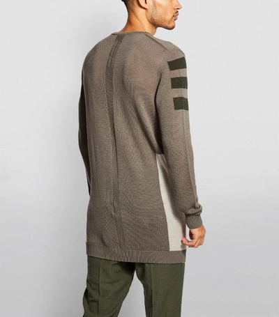 Shop Rick Owens Stripe-detail Knit Sweater