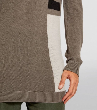 Shop Rick Owens Stripe-detail Knit Sweater