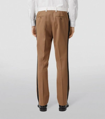 Shop Burberry Wool Side-stripe Tailored Trousers