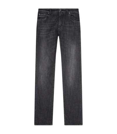 Shop Dolce & Gabbana Light Wash Skinny Jeans In Multi