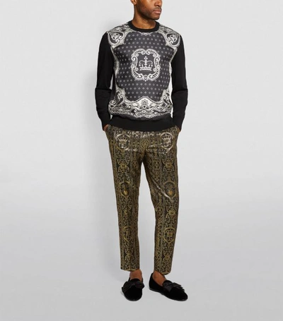 Shop Dolce & Gabbana Knit Bandana Print Sweater