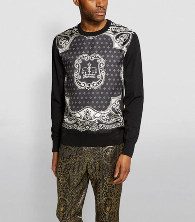 Shop Dolce & Gabbana Knit Bandana Print Sweater