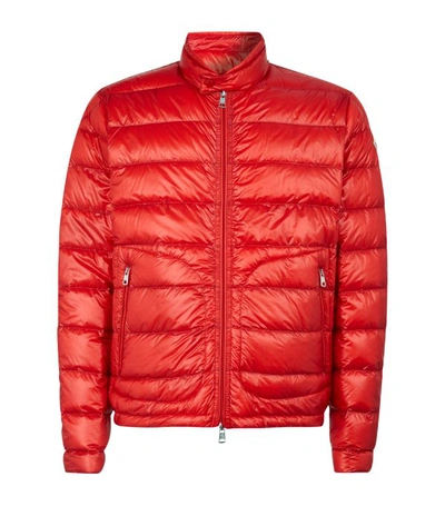 Moncler Men's Acorus Quilted Stretch Down Jacket In Red | ModeSens