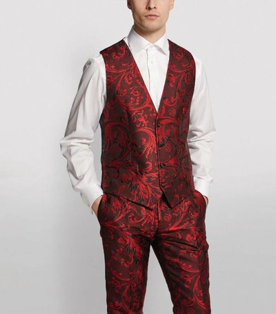 Shop Dolce & Gabbana Three-piece Jacquard Suit