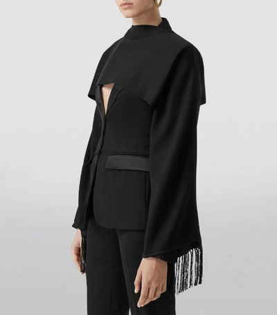 Shop Burberry Silk Capelet With Sleeves