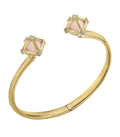 Shop Atelier Swarovski X Stephen Webster Gold, Lab-grown Diamond And Quartz Double Diamond Cuff Bracelet