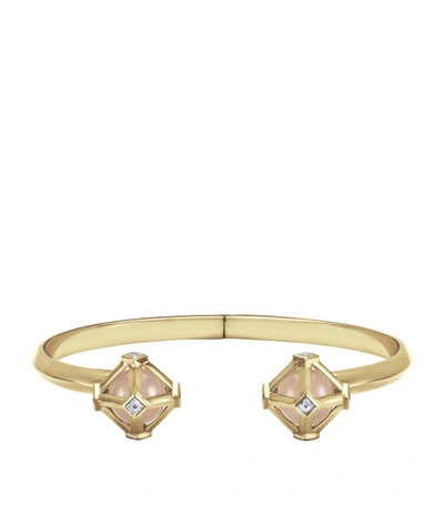 Shop Atelier Swarovski X Stephen Webster Gold, Lab-grown Diamond And Quartz Double Diamond Cuff Bracelet