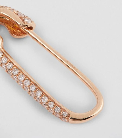 Shop Anita Ko Rose Gold And Diamond Safety Pin Single Earring
