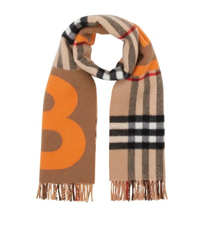 Shop Burberry Wool-cashmere Check Scarf