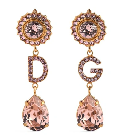 Shop Dolce & Gabbana Crystal-embellished Logo Earrings