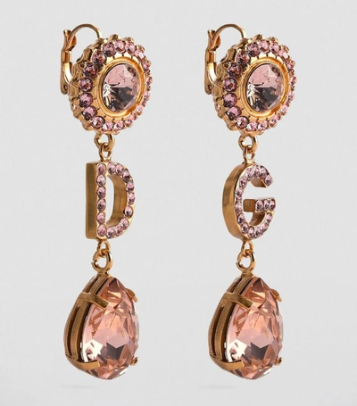 Shop Dolce & Gabbana Crystal-embellished Logo Earrings