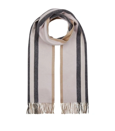 Shop Burberry Reversible Icon Stripe Cashmere Scarf