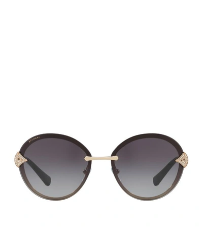 Shop Bvlgari Oval Sunglasses