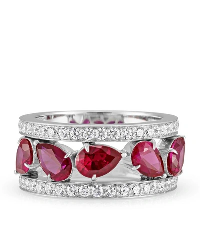 Shop Atelier Swarovski X Penelope Cruz White Gold, Lab-grown Diamond And Ruby Ring