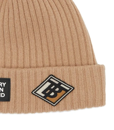 Shop Burberry Logo Patch Beanie Hat