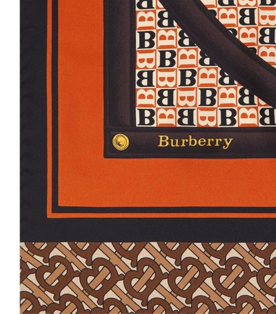 Shop Burberry Monogram Print Silk Scarf