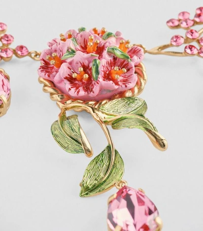 Shop Dolce & Gabbana Crystal Embellished Floral Necklace