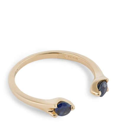 Shop Anita Ko Yellow Gold And Blue Sapphire Orbit Ring