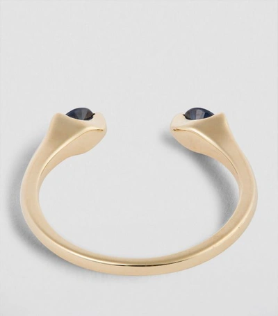 Shop Anita Ko Yellow Gold And Blue Sapphire Orbit Ring