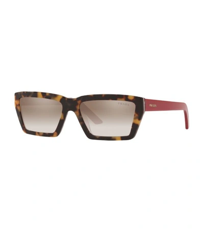 Shop Prada Tortoiseshellrectangle Sunglasses