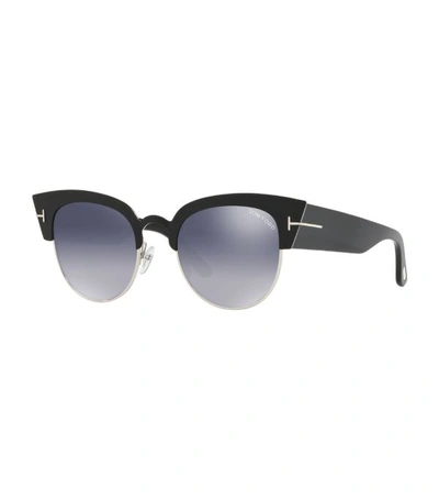 Tom Ford Alexandra Semi-rimless Cat Eye Sunglasses In Blue | ModeSens