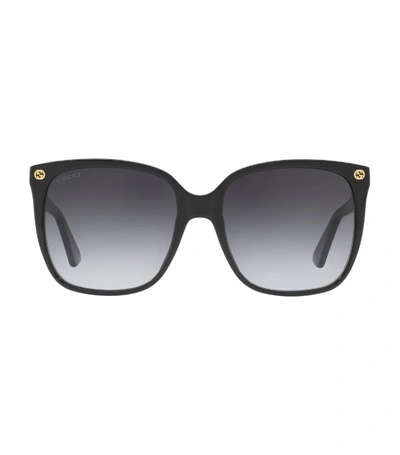 Shop Gucci Cat Eye Sunglasses In Black