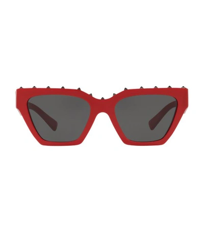 Shop Valentino Rockstud Embellished Sunglasses