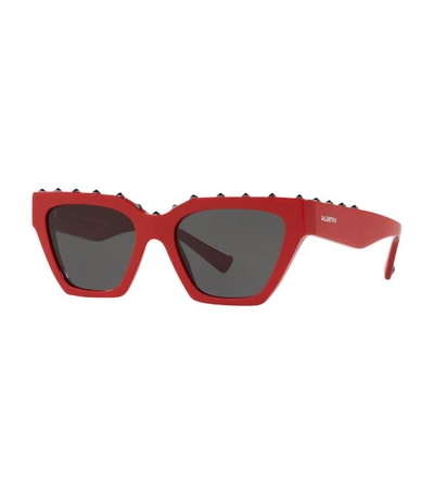 Shop Valentino Rockstud Embellished Sunglasses