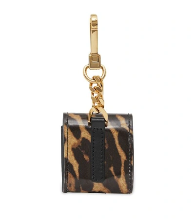 Shop Burberry Leather Leopard Print Earphone Case