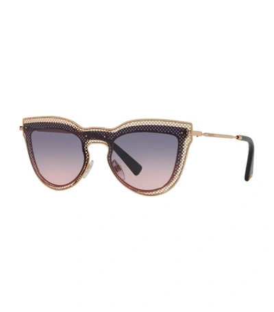Shop Valentino Garavani Layered Cat Eye Sunglasses