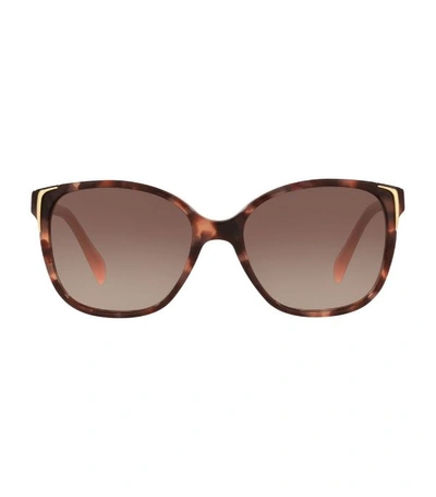 Shop Prada Oversized Tortoiseshell Sunglasses In Pattern