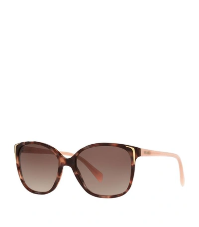 Shop Prada Oversized Tortoiseshell Sunglasses In Pattern
