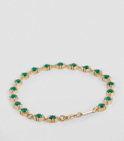 Shop Suzanne Kalan Yellow Gold, Diamond And Emerald One Of A Kind Tennis Bracelet