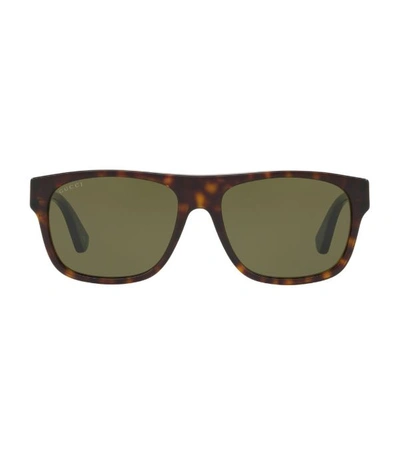 Shop Gucci Oversized Rectangular Sunglasses