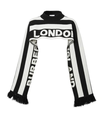 Shop Burberry Logo Scarf With Sleeves