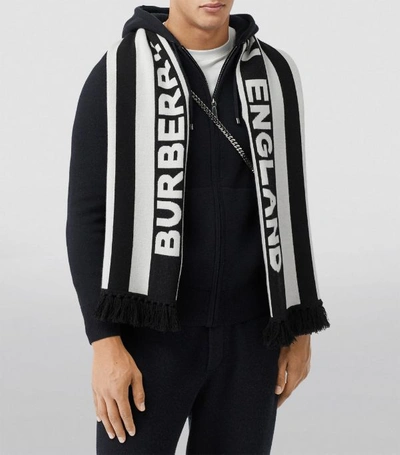Shop Burberry Logo Scarf With Sleeves