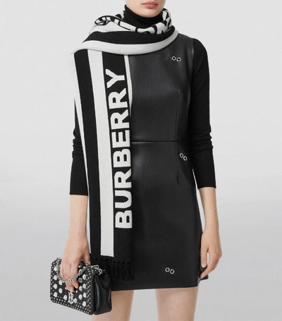 Shop Burberry Logo Scarf With Sleeves