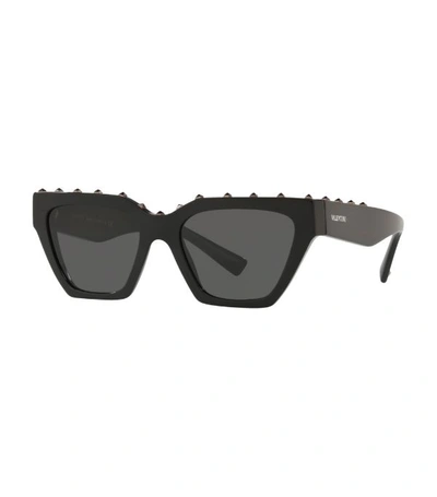 Shop Valentino Rockstud Embellished Sunglasses